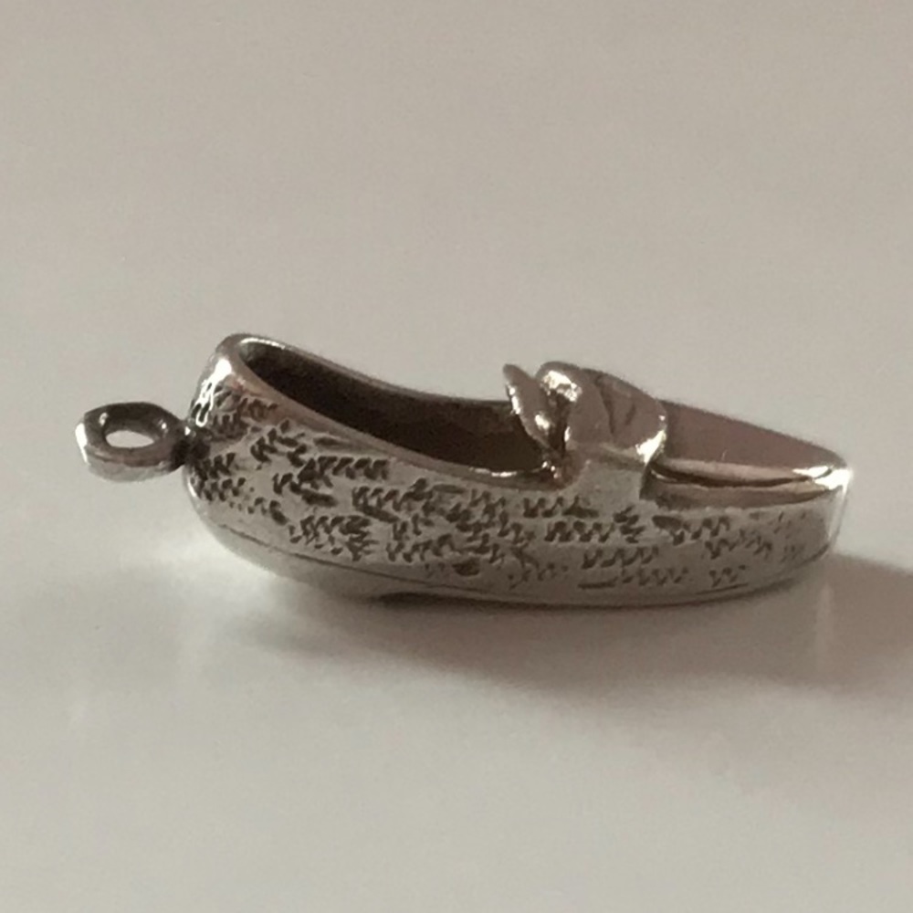 Silver shoe charm